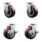 Service Caster Tool Box Caster Wheel Set 5'' Maroon Polyurethane Swivel Casters, 4PK TOOL-SCC-20S520-PPUB-2-TLB-2 - alternate 1